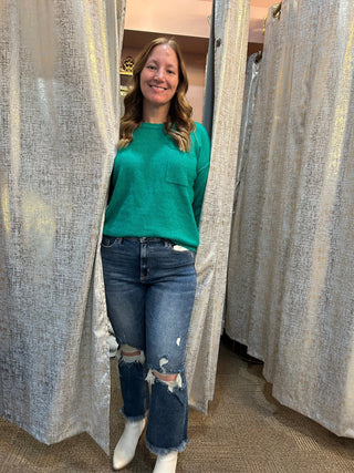 Favorite Cozy Sweater/Green - Trudy's Trendy Boutique