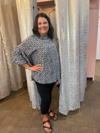 Be Wild Ruffle Blouse/Curvy - Trudy's Trendy Boutique