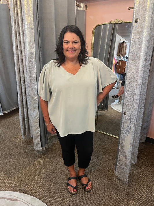 Waterfall Sleeve Top/Curvy