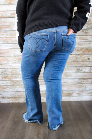 Judy Blue Double Button Fray Bootcut - Trudy's Trendy Boutique