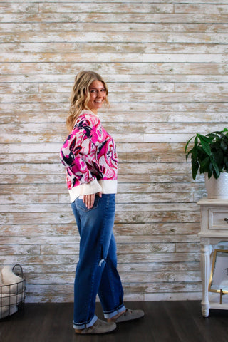 Cozy Paisley Knit Sweater - Trudy's Trendy Boutique