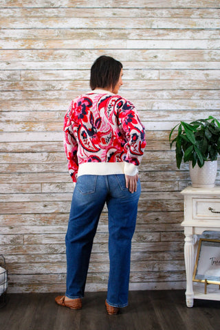 Cozy Paisley Knit Sweater - Trudy's Trendy Boutique