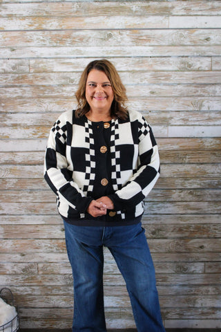 Check & Charm Cardigan - Trudy's Trendy Boutique