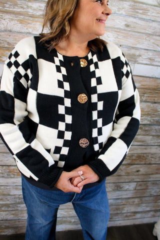 Check & Charm Cardigan - Trudy's Trendy Boutique