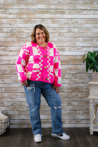 Check & Charm Cardigan - Trudy's Trendy Boutique