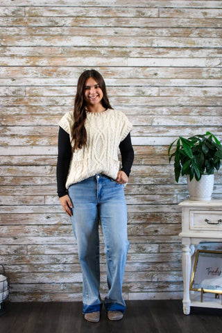 Cozy Haven Cable Knit Vest - Trudy's Trendy Boutique