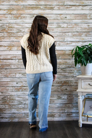 Cozy Haven Cable Knit Vest - Trudy's Trendy Boutique