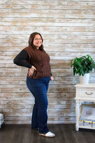Cozy Haven Cable Knit Vest - Trudy's Trendy Boutique
