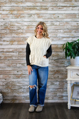 Cozy Haven Cable Knit Vest - Trudy's Trendy Boutique