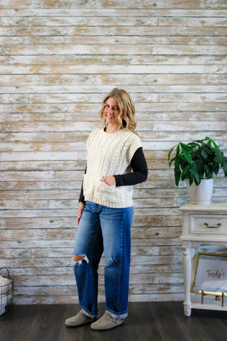 Cozy Haven Cable Knit Vest - Trudy's Trendy Boutique