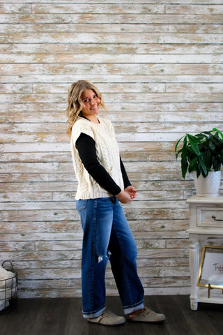 Cozy Haven Cable Knit Vest - Trudy's Trendy Boutique