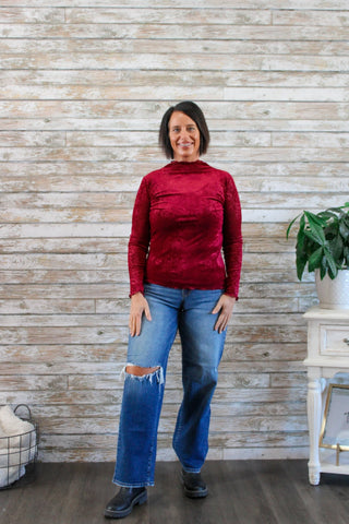 Midnight Bloom Mesh Top - Trudy's Trendy Boutique