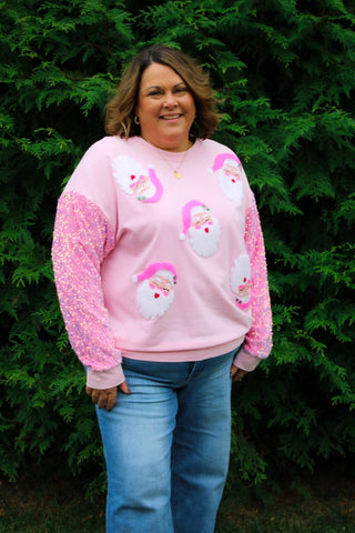 Festive Glow Santa Pullover - Trudy's Trendy Boutique