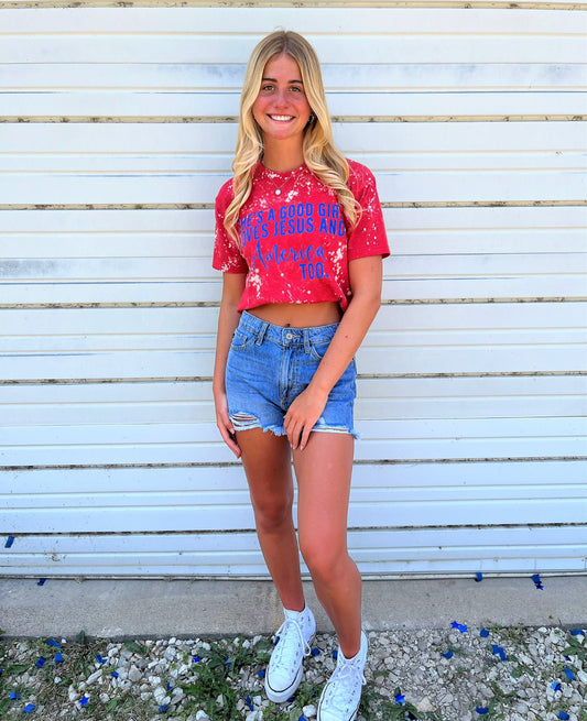 Loves Jesus & America Too Tee