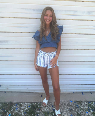 KanCan High Rise Stripe Shorts - Trudy's Trendy Boutique