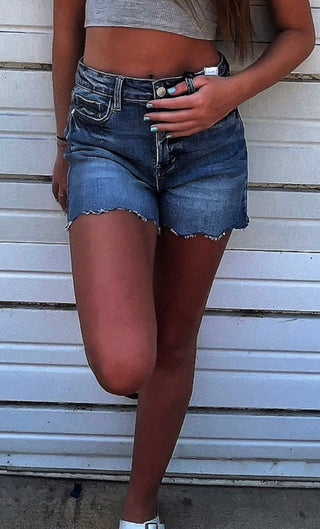 Judy Blue Scallop Fray Jean Shorts - Trudy's Trendy Boutique