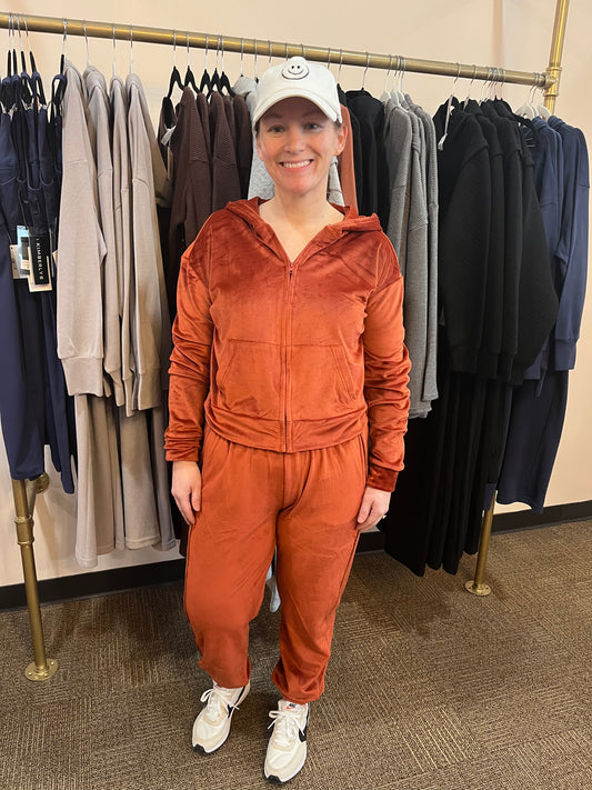 Velour Full Zip Hoodie with Joggers