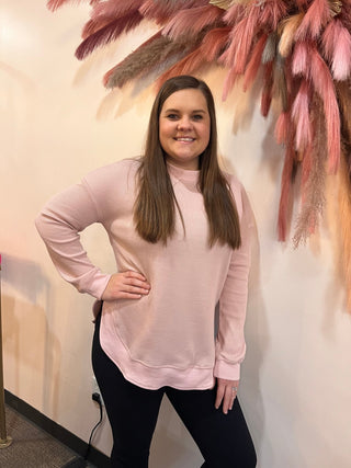 Isabelle Crew Neck Ribbed Waffle Top - Trudy's Trendy Boutique