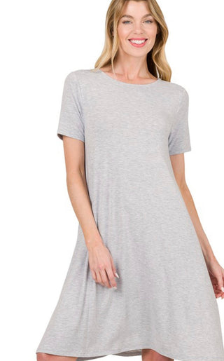 Short Sleeve Flare Dress with Pockets - Trudy's Trendy Boutique