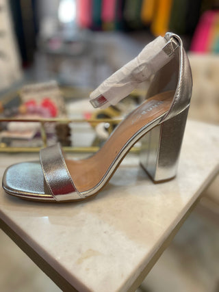 Silver Chunky Heels