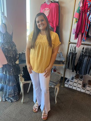 Shelby Swiss Dot Top - Trudy's Trendy Boutique