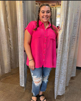 Blissful Dreams Button Down Top - Trudy's Trendy Boutique