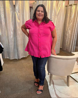 Blissful Dreams Button Down Top - Trudy's Trendy Boutique