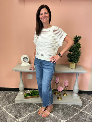 Judy Blue HW Braided Wide Crop - Trudy's Trendy Boutique