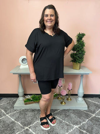 Lounge Around Bike Short Set/Regular/Curvy - Trudy's Trendy Boutique