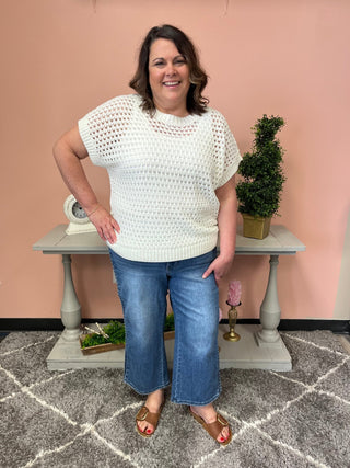 Judy Blue HW Braided Wide Crop - Trudy's Trendy Boutique