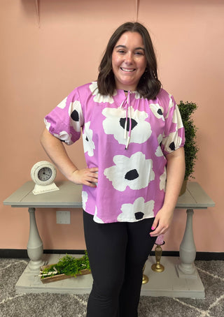 Magical Bouquet Pink Top - Trudy's Trendy Boutique