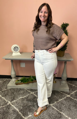 Judy Blue High Waist Braided/White