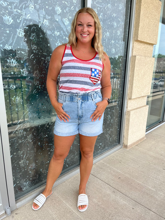 KanCan Paper Bag Jean Shorts