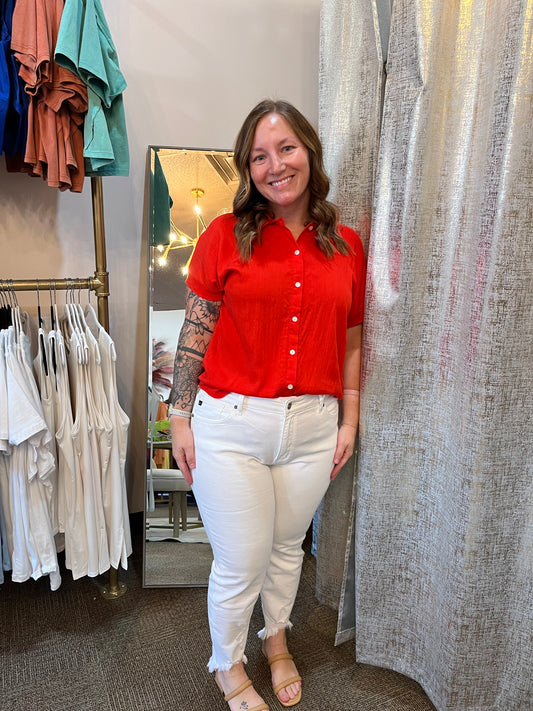 Sweetheart Red Button Down