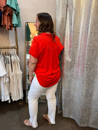 Sweetheart Red Button Down