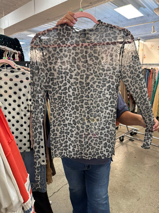 Sage Wildcat Sheer Mesh Top - Trudy's Trendy Boutique