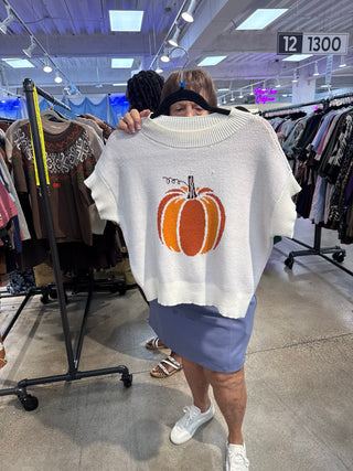 Pumpkin Spice Short Sleeve Sweater