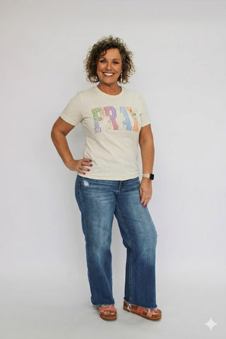 Patchwork Pray Tee - Trudy's Trendy Boutique