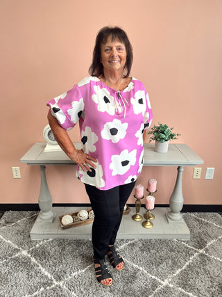 Magical Bouquet Pink Top - Trudy's Trendy Boutique
