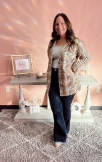 Pull it Together Plaid Blazer - Trudy's Trendy Boutique