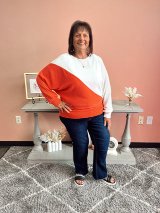 Modern Classic Ribbed Orange Top