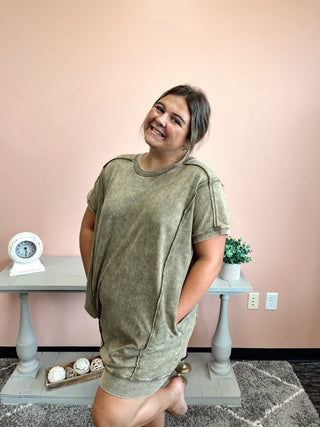 Country Wishes Acid Wash Dress - Trudy's Trendy Boutique