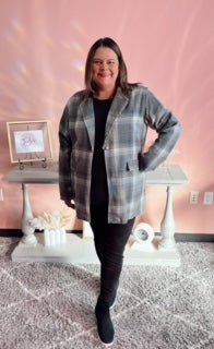 Pull it Together Plaid Blazer - Trudy's Trendy Boutique