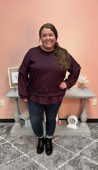 Vineyard Charm Sweatshirt/Curvy - Trudy's Trendy Boutique