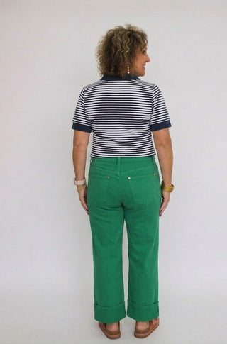 Mica HR Wide Crop Seaweed Green - Trudy's Trendy Boutique