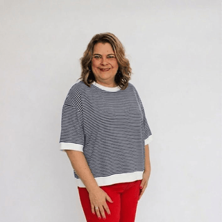 Everyday Edge Stripe Top/Curvy - Trudy's Trendy Boutique