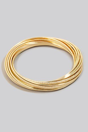 Mixed Textured Layered Bangle Bracelet - Trudy's Trendy Boutique