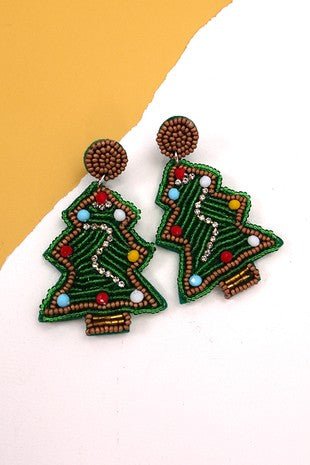 Christmas Beaded Earrings - Trudy's Trendy Boutique