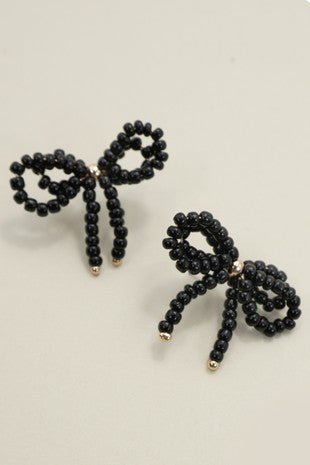 Double Beaded Black Pearl Earrings - Trudy's Trendy Boutique