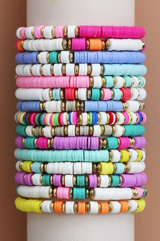 Multi-Colored Clay Beaded Bracelet